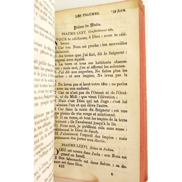 1954 The Book Of Common Prayer HC French Language Bible Antique Christianity F21 - Picture 5 of 6